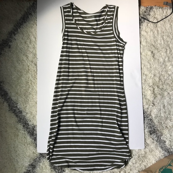 Dresses & Skirts - Olive Green Striped Dress